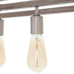 Hampton Bay Boswell Quarter 34in. 5-Light Brushed Nickel Farmhouse Linear Island Chandelier with Weathered Wood Accents 24 Hampton Bay Boswell Quarter 34in. 5-Light Brushed Nickel Farmhouse Linear Island Chandelier with Weathered Wood Accents -Hampton Bay Shop brushed nickel hampton bay chandeliers 7965hdcdi 44 1000