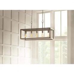 Hampton Bay Boswell Quarter 34in. 5-Light Brushed Nickel Farmhouse Linear Island Chandelier with Weathered Wood Accents 26 Hampton Bay Boswell Quarter 34in. 5-Light Brushed Nickel Farmhouse Linear Island Chandelier with Weathered Wood Accents -Hampton Bay Shop brushed nickel hampton bay chandeliers 7965hdcdi 76 1000