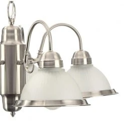 Hampton Bay Halophane 5-Light Brushed Nickel Chandelier with Frosted Ribbed Glass Shades -Hampton Bay Shop brushed nickel hampton bay chandeliers wb0390 sc 1 1d 1000