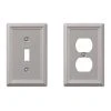 Hampton Bay Ascher 1 Gang Toggle and 1 Gang Duplex Steel Wall Plate Combo Pack - Brushed Nickel