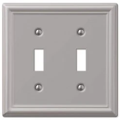 Hampton Bay Ascher 2 Gang Toggle and 1 Gang Duplex Steel Wall Plate Combo Pack - Brushed Nickel -Hampton Bay Shop brushed nickel hampton bay combination wall plates 149ttbnhb dbnhb 4f 1000