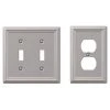 Hampton Bay Ascher 2 Gang Toggle and 1 Gang Duplex Steel Wall Plate Combo Pack - Brushed Nickel