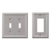 Hampton Bay Ascher 2 Gang Toggle and 1 Gang Rocker Steel Wall Plate Combo Pack - Brushed Nickel