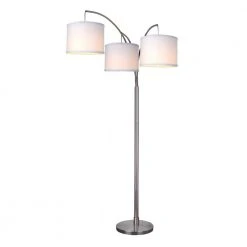 Hampton Bay 78 in. Height 3-Arc Floor Lamp - Brushed Nickel Finish