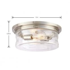 Hampton Bay Silveroak 13 in. 2-Light Brushed Nickel Flush Mount -Hampton Bay Shop brushed nickel hampton bay flush mount lights 23980 1d 1000