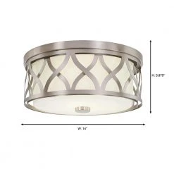 Hampton Bay Montrose 14 in. 3-Light Brushed Nickel Flush Mount -Hampton Bay Shop brushed nickel hampton bay flush mount lights 23986 40 1000