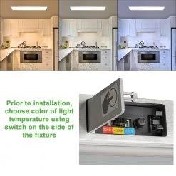 Hampton Bay 48 in. x 12 in. Low Profile Selectable LED Flush Mount Ceiling Flat Panel Brushed Nickel Rectangle 4000 Lumens Dimmable -Hampton Bay Shop brushed nickel hampton bay flush mount lights 54325111 1d 1000