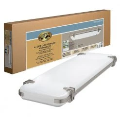 Hampton Bay Mission Industrial 48 in. x 15 in. Brushed Nickel Selectable LED Flush Mount Light High Output 5500 Lumens Dimmable -Hampton Bay Shop brushed nickel hampton bay flush mount lights 54448291 1d 1000