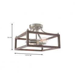 Hampton Bay Boswell Quarter 12-1/2 in. 2-Light Brushed Nickel Farmhouse Semi-Flush Mount with Painted Weathered Gray Wood Accents 11 Hampton Bay Boswell Quarter 12-1/2 in. 2-Light Brushed Nickel Farmhouse Semi-Flush Mount with Painted Weathered Gray Wood Accents -Hampton Bay Shop brushed nickel hampton bay flush mount lights 8018hdcbndi a0 1000