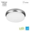 Hampton Bay Chilton 15 in. 170-Watt Equivalent Brushed Nickel Selectable Integrated LED Flush Mount with Glass Shade