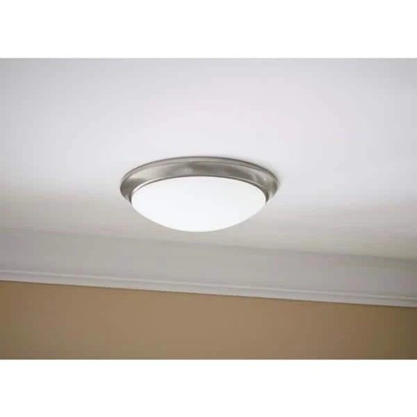 Hampton Bay Withers 13 in. 140-Watt Brushed Nickel Selectable CCT Integrated LED Dimmable Round Globe Flush Mount Ceiling Light 2 Hampton Bay Withers 13 in. 140-Watt Brushed Nickel Selectable CCT Integrated LED Dimmable Round Globe Flush Mount Ceiling Light - Image 2