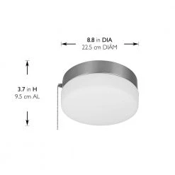 Hampton Bay Hanafin 9 in. 100-Watt Equivalent Brushed Nickel Selectable Integrated LED Flush Mount with Glass Shade and Pull Chain -Hampton Bay Shop brushed nickel hampton bay flush mount lights cg3aa015cr1d30 c3 1000