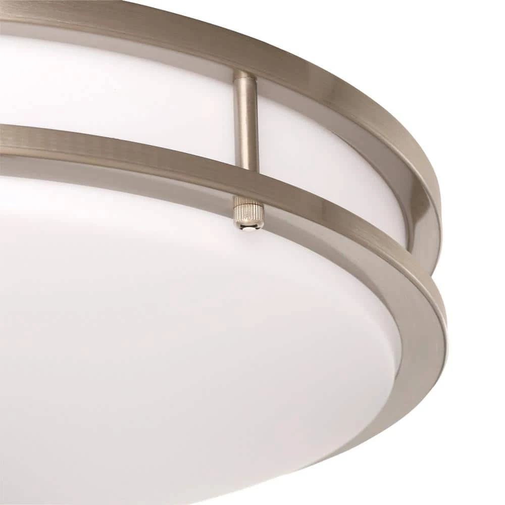 Hampton Bay 16 in. 1-Light Brushed Nickel Dimmable LED Flush Mount 5 Hampton Bay 16 in. 1-Light Brushed Nickel Dimmable LED Flush Mount - Image 5