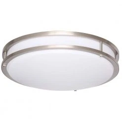 Hampton Bay 16 in. 1-Light Brushed Nickel Dimmable LED Flush Mount 16 Hampton Bay 16 in. 1-Light Brushed Nickel Dimmable LED Flush Mount -Hampton Bay Shop brushed nickel hampton bay flush mount lights dc016ledc 66 1000