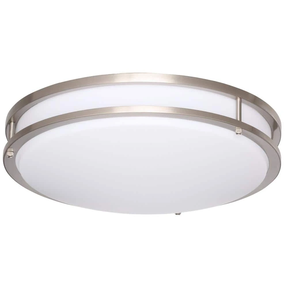 Hampton Bay 16 in. 1-Light Brushed Nickel Dimmable LED Flush Mount 6 Hampton Bay 16 in. 1-Light Brushed Nickel Dimmable LED Flush Mount - Image 6