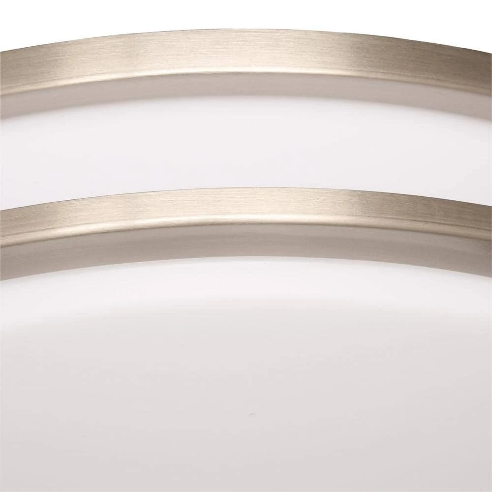 Hampton Bay 16 in. 1-Light Brushed Nickel Dimmable LED Flush Mount 4 Hampton Bay 16 in. 1-Light Brushed Nickel Dimmable LED Flush Mount - Image 4