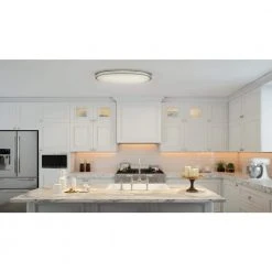 Hampton Bay 32 in. Oval 1-Light Brushed Nickel Dimmable LED Flush Mount 15 Hampton Bay 32 in. Oval 1-Light Brushed Nickel Dimmable LED Flush Mount -Hampton Bay Shop brushed nickel hampton bay flush mount lights dc032ledc a0 1000