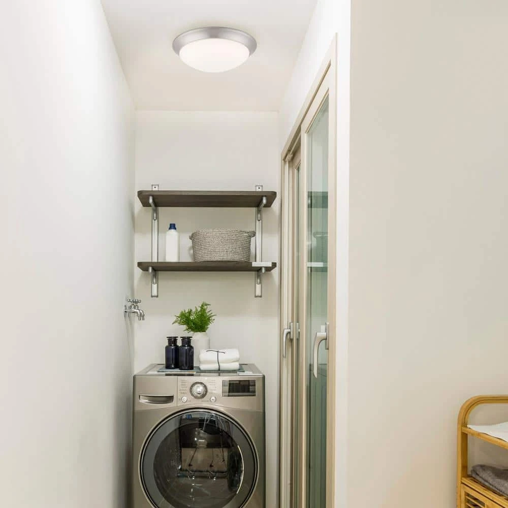 Hampton Bay Stetson 11 in. 1-Light Brushed Nickel Selectable CCT LED Ceiling Light Flush Mount 8 Hampton Bay Stetson 11 in. 1-Light Brushed Nickel Selectable CCT LED Ceiling Light Flush Mount - Image 8