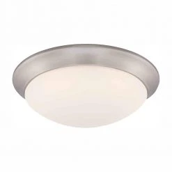 Hampton Bay Stetson 11 in. 1-Light Brushed Nickel Selectable CCT LED Ceiling Light Flush Mount