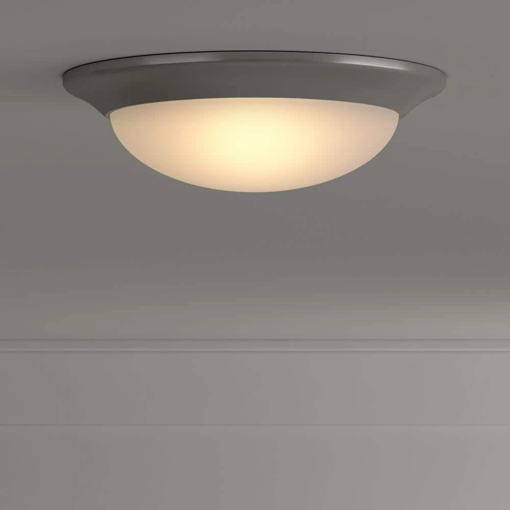 Hampton Bay Stetson 11 in. 1-Light Brushed Nickel Selectable CCT LED Ceiling Light Flush Mount 2 Hampton Bay Stetson 11 in. 1-Light Brushed Nickel Selectable CCT LED Ceiling Light Flush Mount - Image 2