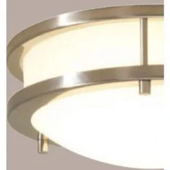 Hampton Bay Flaxmere 12 in. Brushed Nickel Dimmable LED Flush Mount Ceiling Light with Frosted White Glass Shade -Hampton Bay Shop brushed nickel hampton bay flush mount lights hb1023c 35 77 1000