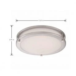 Hampton Bay Flaxmere 12 in. Brushed Nickel Dimmable LED Flush Mount Ceiling Light with Frosted White Glass Shade -Hampton Bay Shop brushed nickel hampton bay flush mount lights hb1023c 35 a0 1000