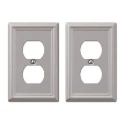 Hampton Bay Ascher 1 Gang Duplex Steel Wall Plate - Brushed Nickel (2-Pack)