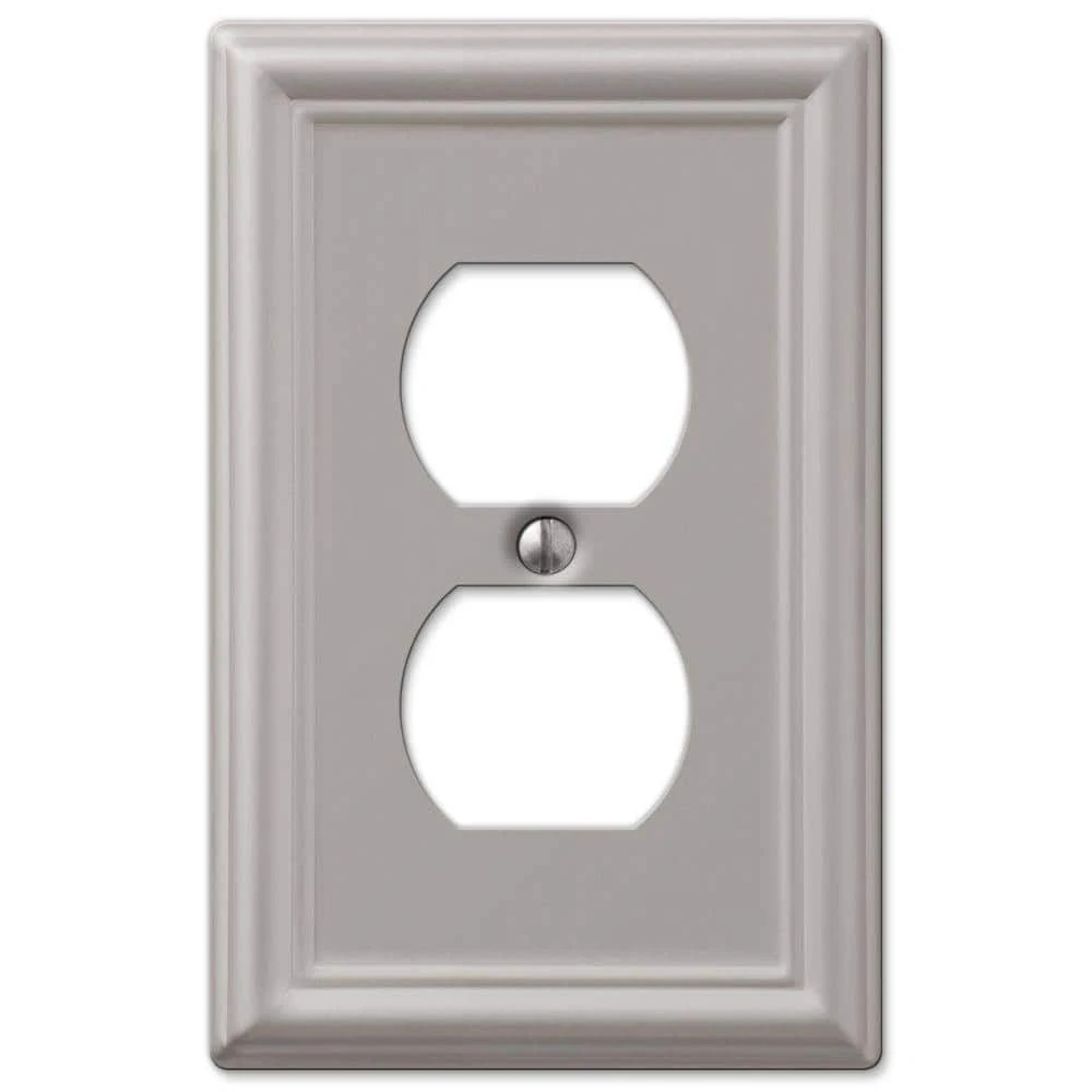 Hampton Bay Ascher 1-Gang Duplex Steel Wall Plate - Brushed Nickel (4-Pack) 1 Hampton Bay Ascher 1-Gang Duplex Steel Wall Plate - Brushed Nickel (4-Pack)