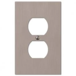 Hampton Bay Barnard 1 Gang Duplex Metal Wall Plate - Brushed Nickel