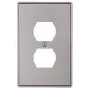 Hampton Bay Ansley 1 Gang Duplex Metal Wall Plate - Brushed Nickel