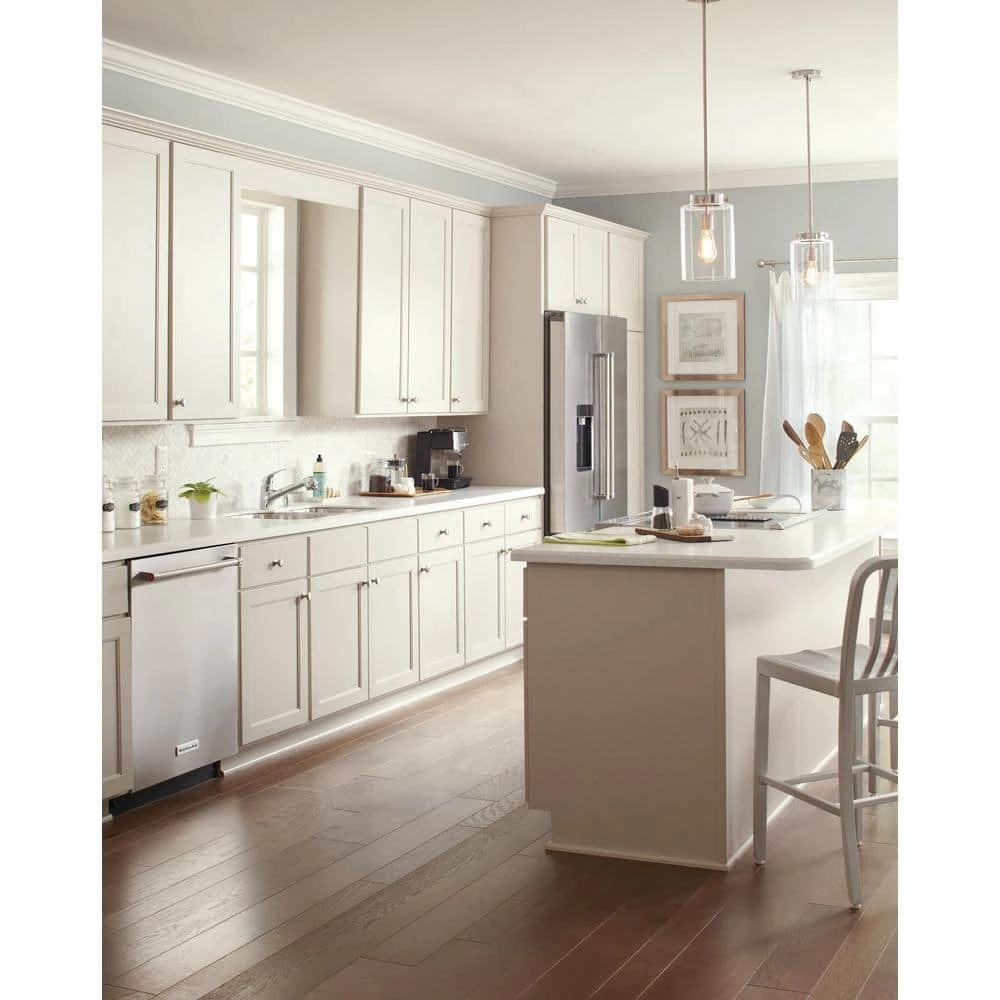 Hampton Bay Mullins 6.75 in. 1-Light Brushed Nickel Mini Pendant with Clear Glass Shade 9 Hampton Bay Mullins 6.75 in. 1-Light Brushed Nickel Mini Pendant with Clear Glass Shade - Image 9