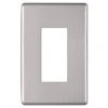 Hampton Bay Kentley Screwless 1-Gang Decorator/Rocker Steel Wall Plate - Brushed Nickel