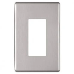Hampton Bay Kentley Screwless 1-Gang Decorator/Rocker Steel Wall Plate - Brushed Nickel (4-Pack)