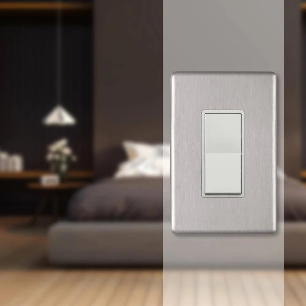 Hampton Bay Kentley Screwless 1-Gang Decorator/Rocker Steel Wall Plate - Brushed Nickel (4-Pack) 2 Hampton Bay Kentley Screwless 1-Gang Decorator/Rocker Steel Wall Plate - Brushed Nickel (4-Pack) - Image 2