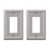 Hampton Bay Ascher 1 Gang Rocker Steel Wall Plate - Brushed Nickel (2-Pack)