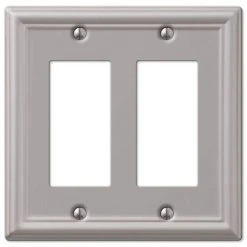 Hampton Bay Ascher Brushed Nickel 2-Gang Decorator/Rocker Steel Wall Plate (2-Pack)