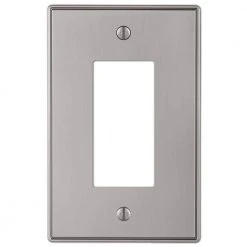 Hampton Bay Ansley 1 Gang Rocker Metal Wall Plate - Brushed Nickel