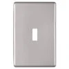 Hampton Bay Kentley Screwless 1-Gang Toggle Steel Wall Plate - Brushed Nickel