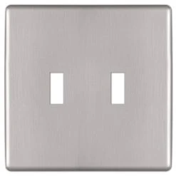 Hampton Bay Kentley Screwless 2-Gang Toggle Steel Wall Plate - Brushed Nickel