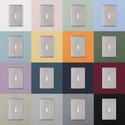 Hampton Bay Kentley Screwless 2-Gang Toggle Steel Wall Plate - Brushed Nickel -Hampton Bay Shop brushed nickel hampton bay toggle light switch plates 140ttbnhb 66 1000