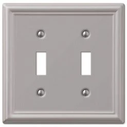 Hampton Bay Ascher 2 Gang Toggle Steel Wall Plate - Brushed Nickel