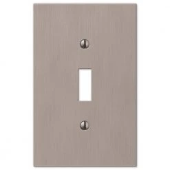 Hampton Bay Barnard 1 Gang Toggle Metal Wall Plate - Brushed Nickel