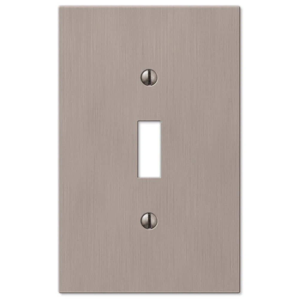 Hampton Bay Barnard 1 Gang Toggle Metal Wall Plate - Brushed Nickel 1 Hampton Bay Barnard 1 Gang Toggle Metal Wall Plate - Brushed Nickel