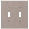 Hampton Bay Barnard 2 Gang Toggle Metal Wall Plate - Brushed Nickel