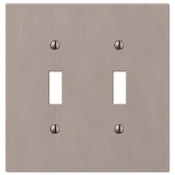 Hampton Bay Barnard 2 Gang Toggle Metal Wall Plate - Brushed Nickel