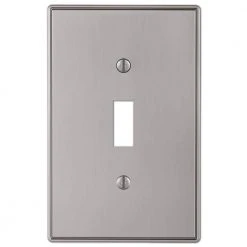 Hampton Bay Ansley 1 Gang Toggle Metal Wall Plate - Brushed Nickel
