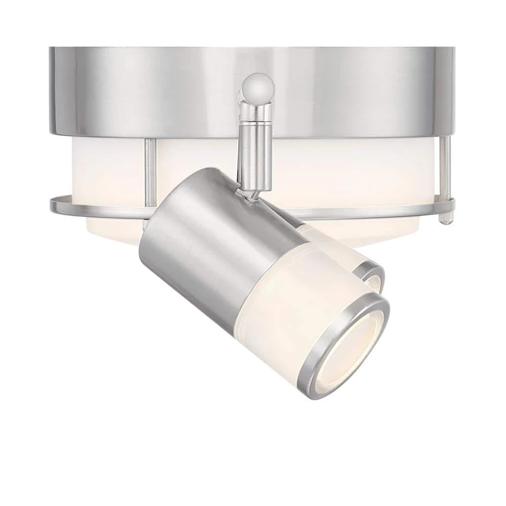 Hampton Bay Greyrock 3.44 ft. 4-Light Brushed Nickel Integrated LED Fixed Track Lighting Kit w/ Rotating Heads and Flush Mount Light 7 Hampton Bay Greyrock 3.44 ft. 4-Light Brushed Nickel Integrated LED Fixed Track Lighting Kit w/ Rotating Heads and Flush Mount Light - Image 7