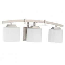 Hampton Bay Architecture 3-Light Brushed Nickel Vanity Light with Etched White Glass Shades 19 Hampton Bay Architecture 3-Light Brushed Nickel Vanity Light with Etched White Glass Shades -Hampton Bay Shop brushed nickel hampton bay vanity lighting 15041 4f 1000