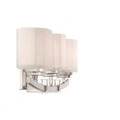 Hampton Bay Architecture 3-Light Brushed Nickel Vanity Light with Etched White Glass Shades 17 Hampton Bay Architecture 3-Light Brushed Nickel Vanity Light with Etched White Glass Shades -Hampton Bay Shop brushed nickel hampton bay vanity lighting 15041 77 1000