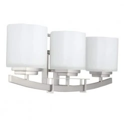 Hampton Bay Architecture 3-Light Brushed Nickel Vanity Light with Etched White Glass Shades 22 Hampton Bay Architecture 3-Light Brushed Nickel Vanity Light with Etched White Glass Shades -Hampton Bay Shop brushed nickel hampton bay vanity lighting 15041 fa 1000